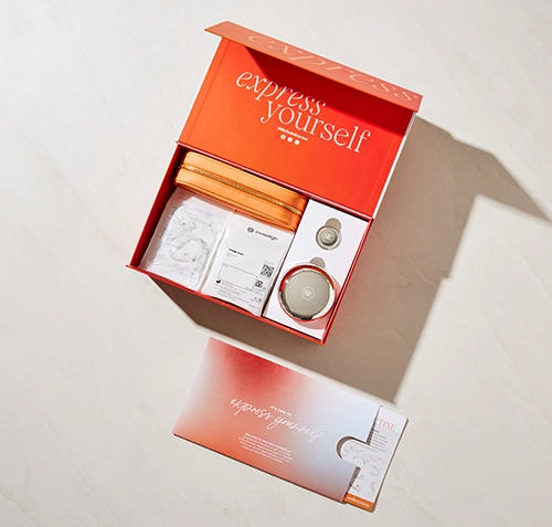 Smile Express box with kit, aligners, case, and lip balm